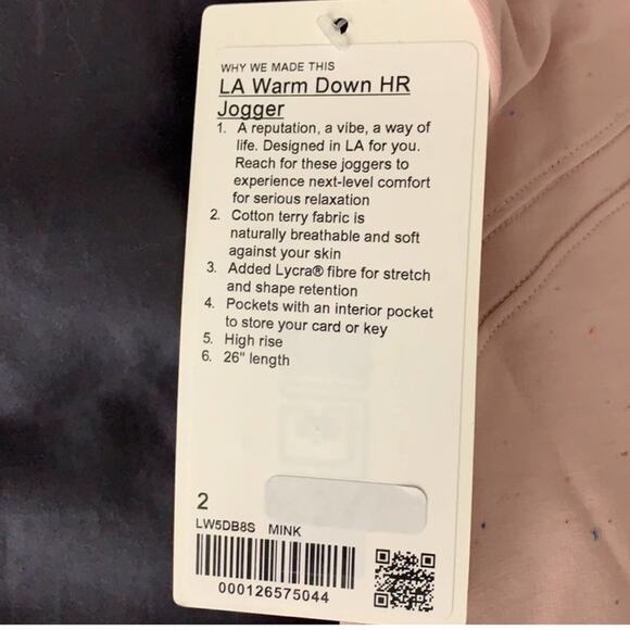 RARE Lululemon LA Warm Down HR Joggers - MINK PINK Confetti print - Picture 7 of 7